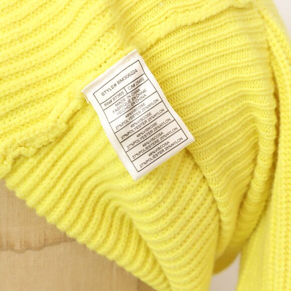 STEVE MADDEN Rowan Pullover S Ribbed Quarter Zip Sulphur Spring Yellow NWT B68 - Picture 6 of 6